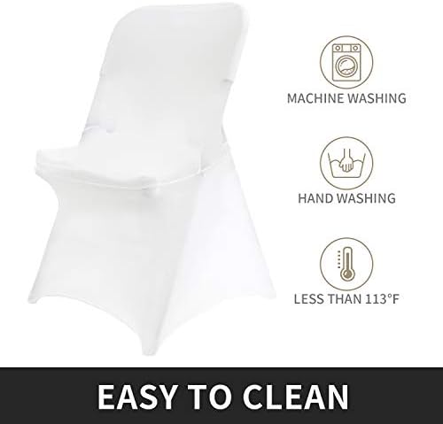 Peomeise Stretch Spandex Chair Covers for Wedding Events 12pcs