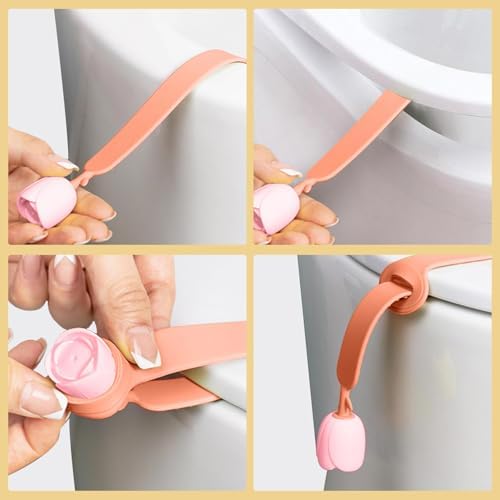 2 Pcs Silicone Toilet Lid Lifter Set Hygienic and Portable