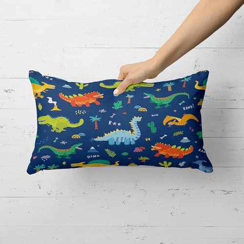 Dinosaur Linen Lumbar Pillow Covers 12x20 Inches