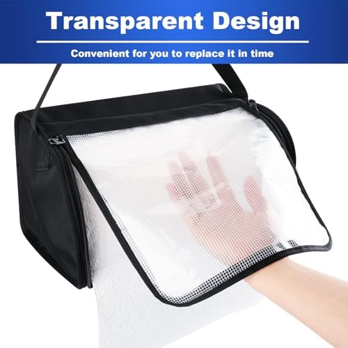 Kitchen Paper Towel Holder with Transparent Cover Black