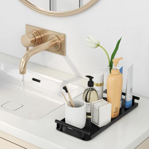 Stainless Steel Toilet Paper Basket with Handle - Modern Black Bathroom Organizer
