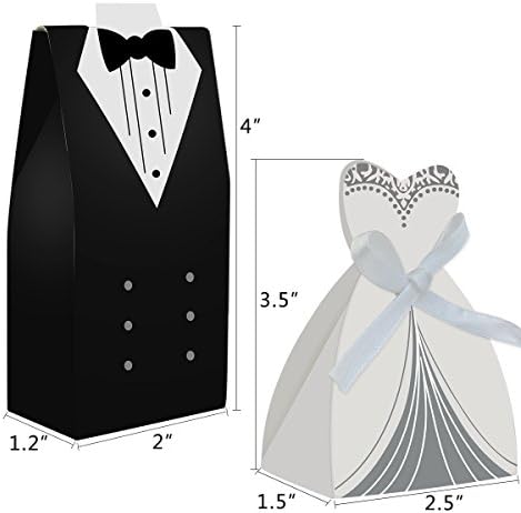 100pcs Wedding Favor Box Set with Ribbon Bow Knots