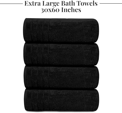 Tens Towels Pack of 4 Extra Large Bath Towels 30 x 60 Inches