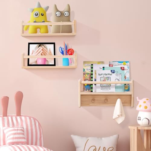 AZSKY Floating Wall Bookshelf Set of 3
