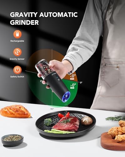 FORLIM Gravity Electric Salt and Pepper Grinder Set