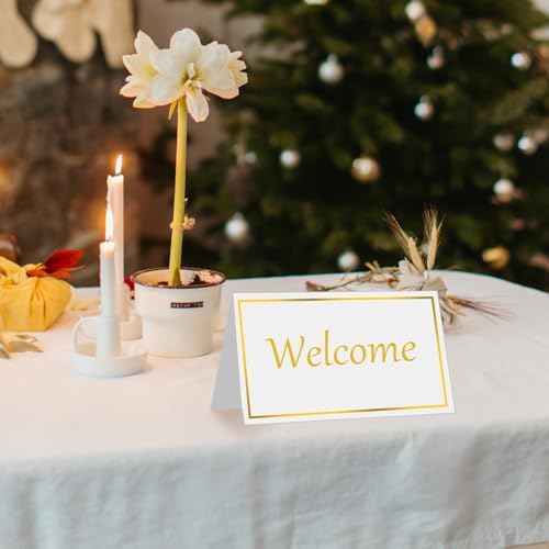 Notoke Place Cards 50Pcs Gold Foil Border Table Setting Cards