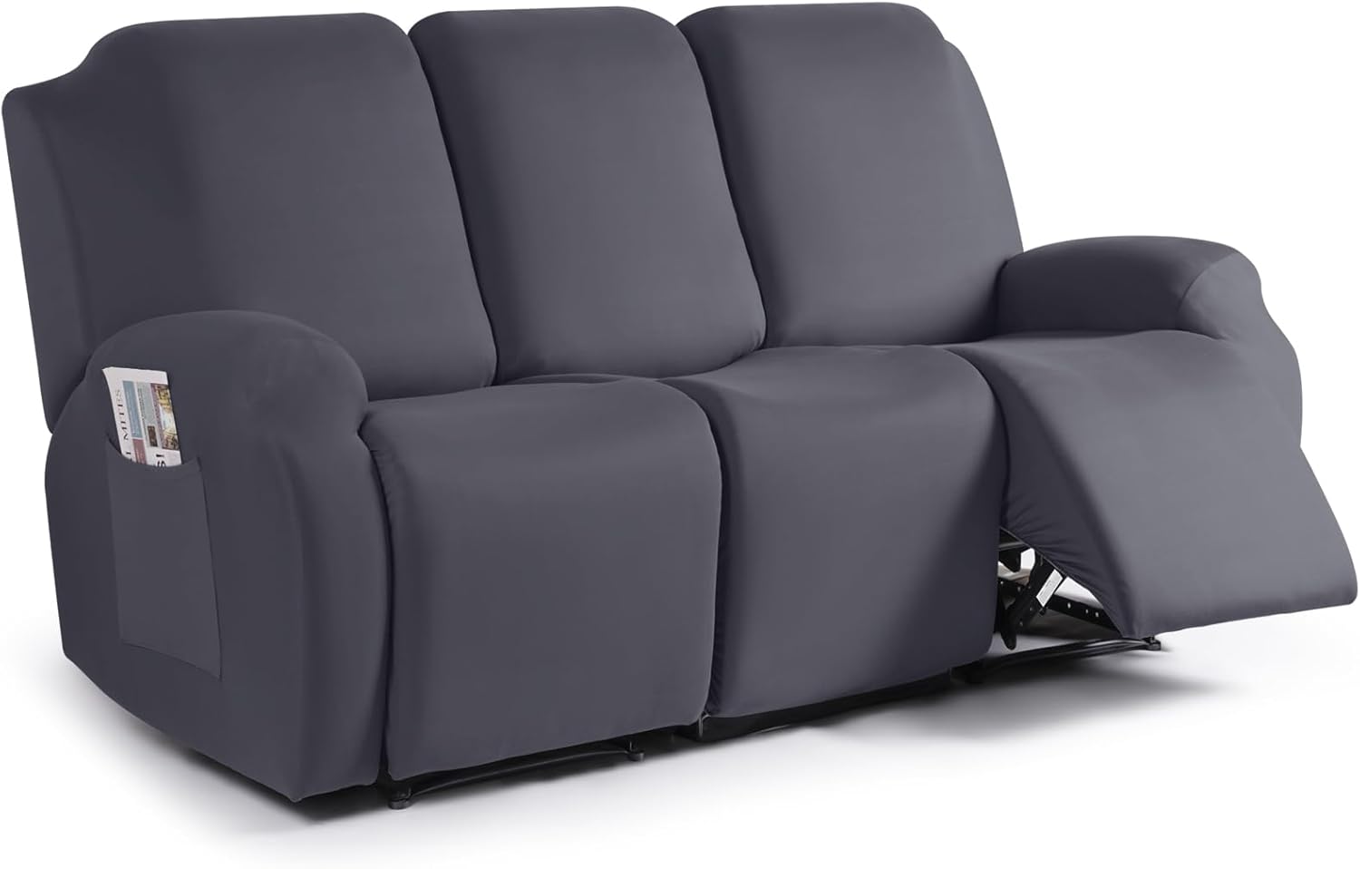 TAOCOCO 3-Piece Recliner Sofa Slipcover Dark Gray