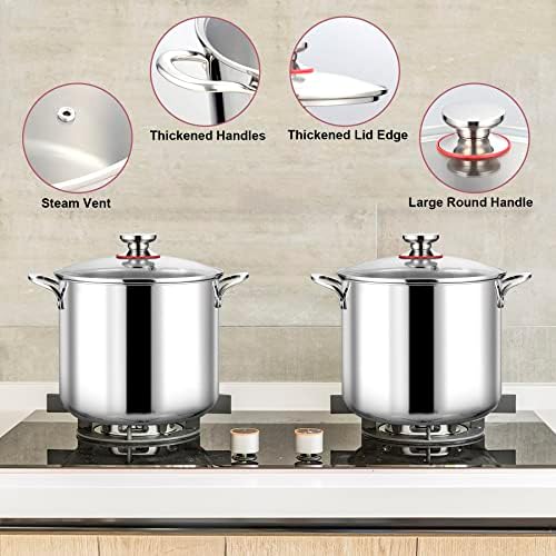LIANYU 12QT Stainless Steel Stockpot with Lid