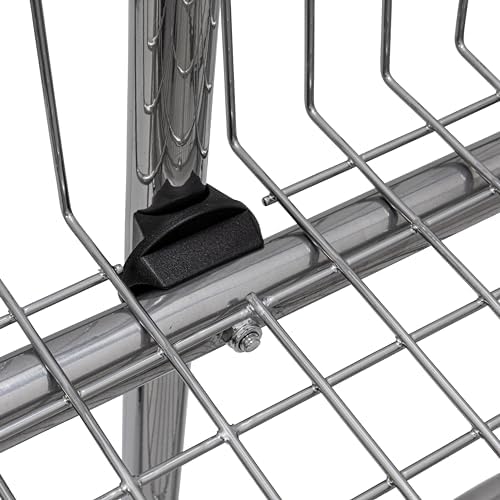 Household Essentials Rolling Laundry Cart with Hanging Bar Chrome Finish