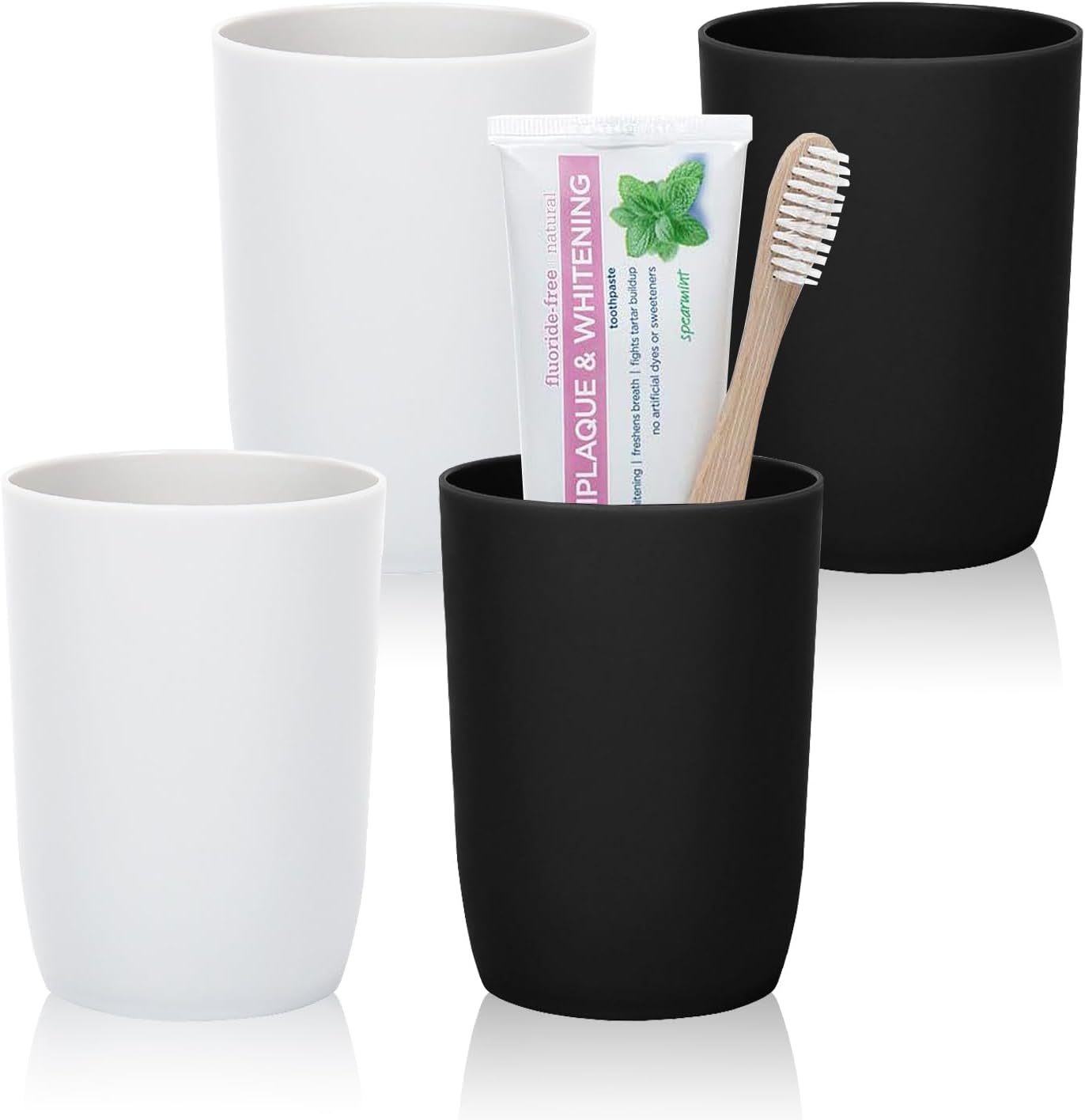 Topsky 4pcs Reusable Toothbrush Cup Tumbler Set