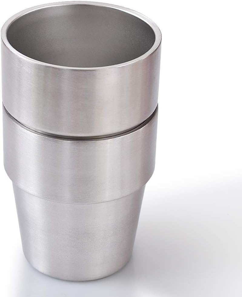 Newk Stainless Steel Cups Set of 2 10 Oz Double Wall Tumblers