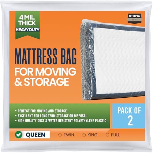 Utopia Home Queen Mattress Cover 2 Pack 4 Mil Plastic