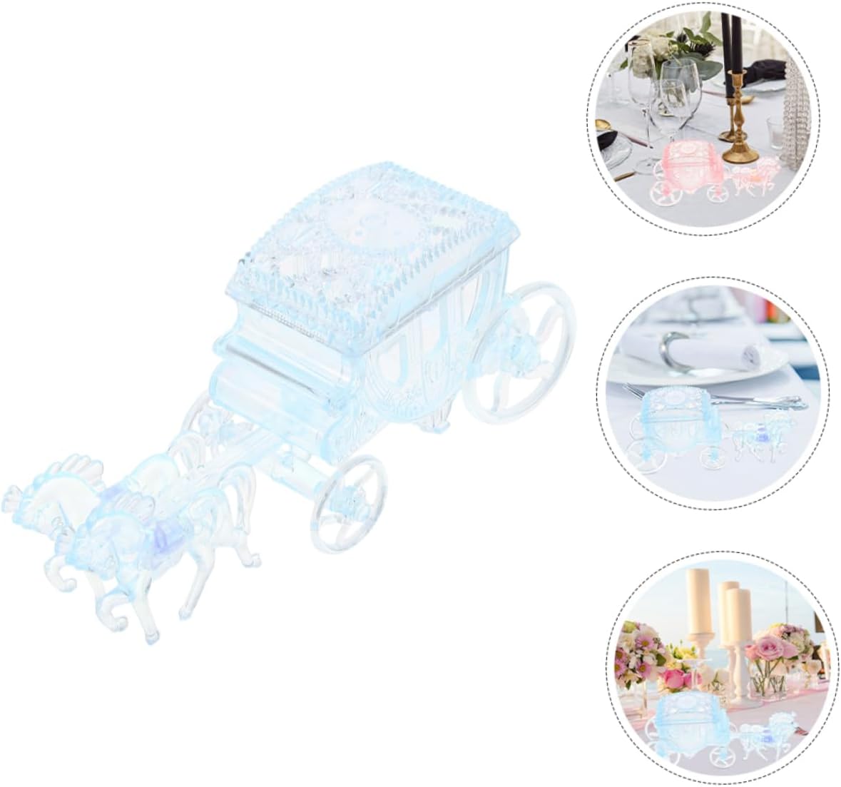 2pcs Carriage Shaped Favor Boxes for Weddings Birthdays