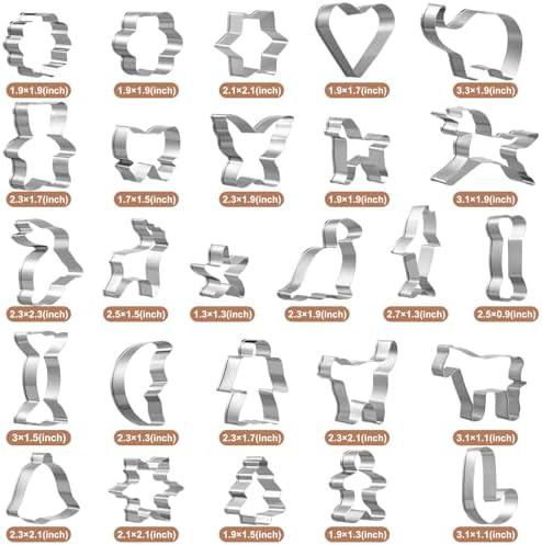 GWHOLE 26 Pcs Cookie Cutter Set for Kids Christmas Holiday