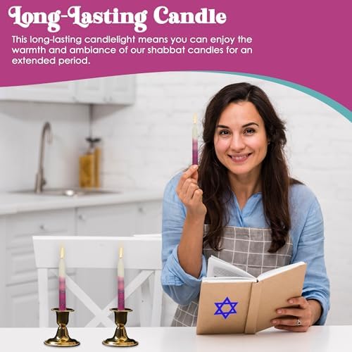 12-Pack Shabbat Candles Dripless Handcrafted Traditional