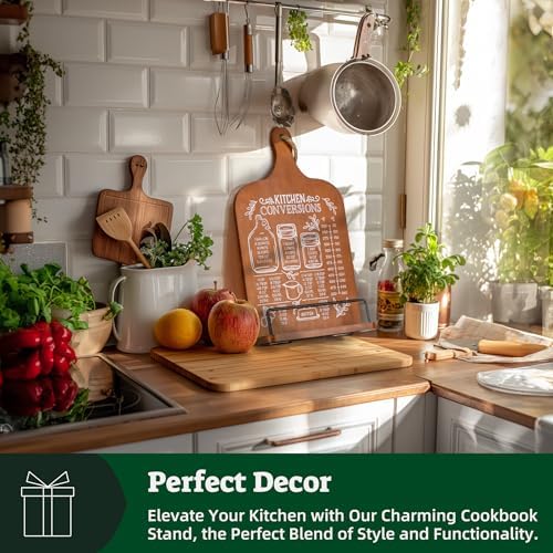 Happy Marriage Bamboo Cutting Board with Cookbook Stand