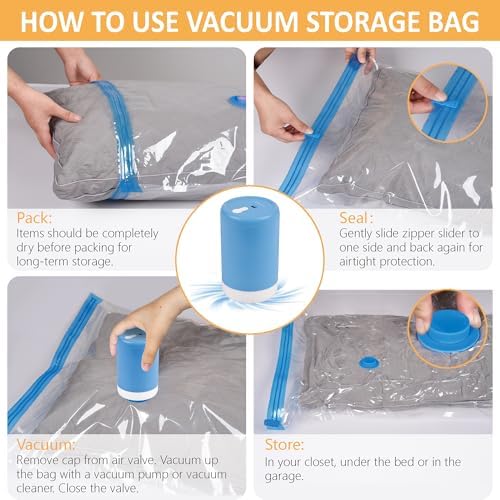 Cozy Essential Vacuum Storage Bags 22 Pack with Electric Pump