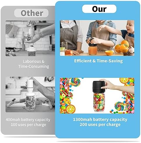 Electric Mason Jar Vacuum Sealer Kit with 10 Jar Lids