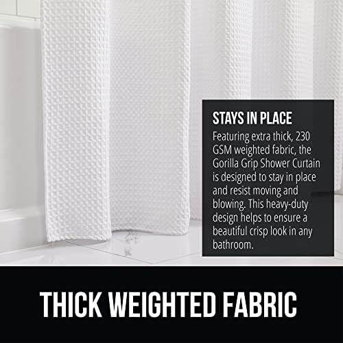 GORILLA GRIP Waffle Shower Curtain 72x72 White