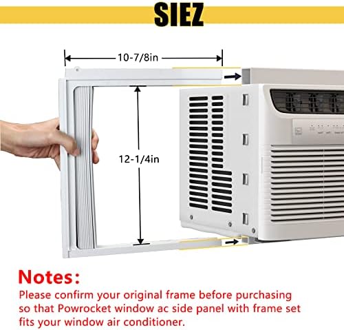 Powrocket Window AC Side Panel with Frame Set White