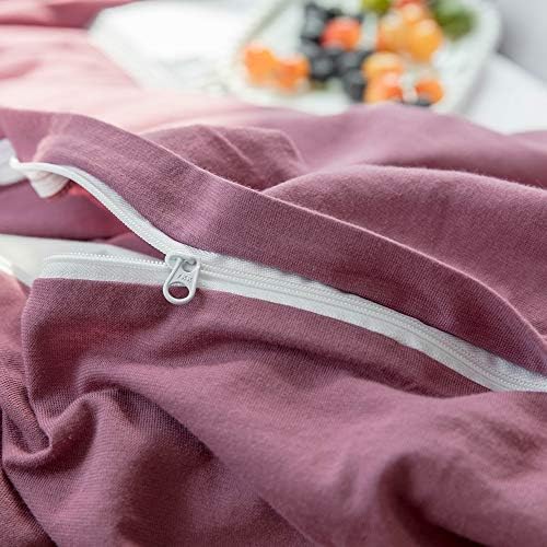 AMWAN Solid Purple Duvet Cover Queen Size