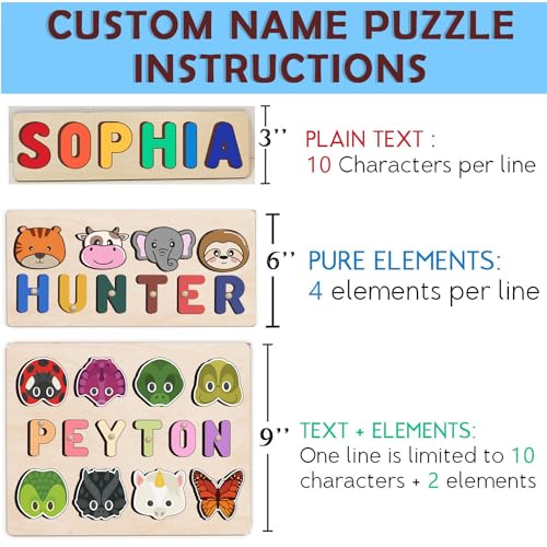 Personalized Wooden Name Puzzle for Toddlers 1