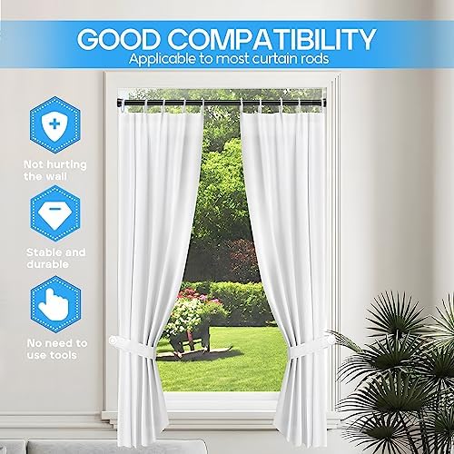 ZipGlo Black Tension Curtain Rod 28-48 Inch Adjustable No Drilling
