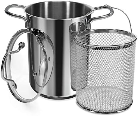 Navaris Asparagus Pot - 41 Qt Stainless Steel Steamer with Removable Basket and Lid