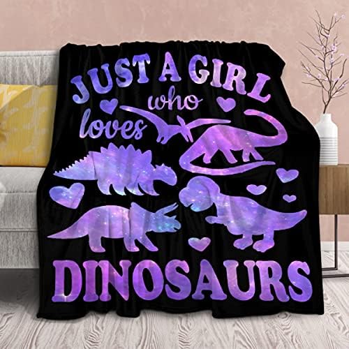 Dinosaur Blanket Gift for Women Kids Plush Throw