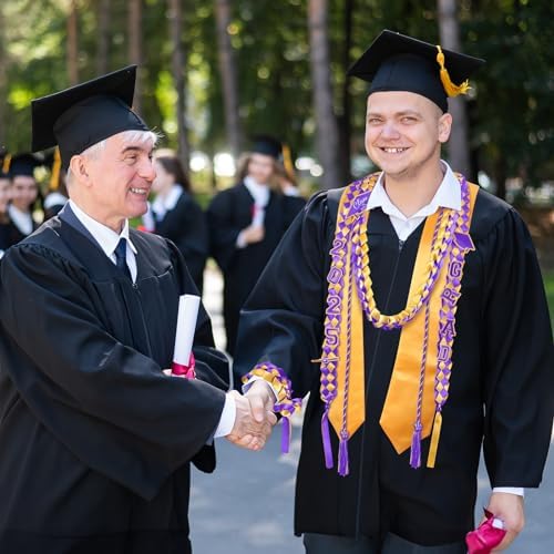18 Pcs Graduation Leis Stole Honor Cords Purple Gold