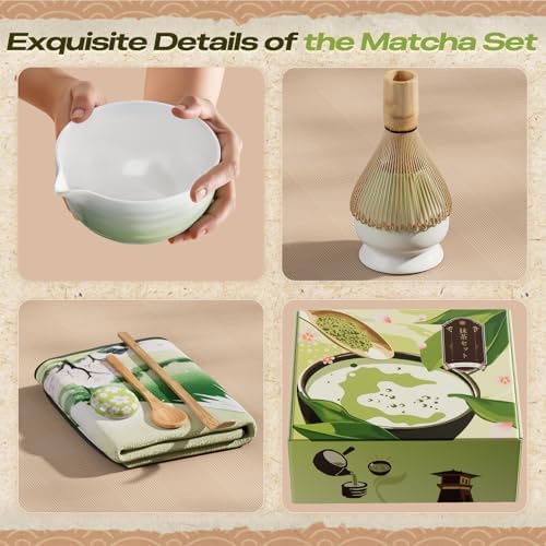 Geyphug 8-Piece Matcha Set with Bowl and Whisk