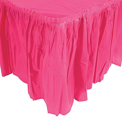 Fun Express HOT Pink Plastic Table Skirt - 1 Piece