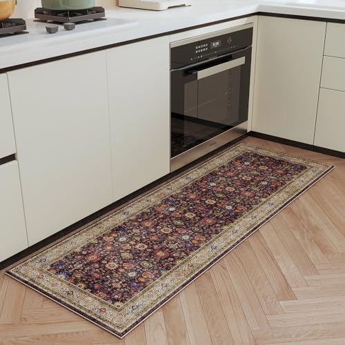Dark Espresso Runner Rug for Hallways Kitchen