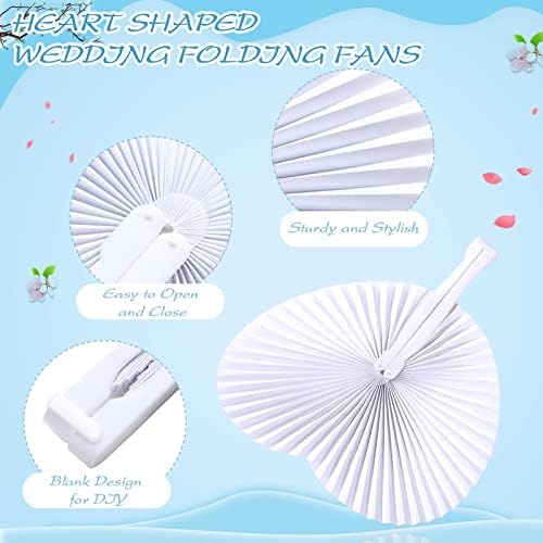 Blulu 60 Pack Decorative Folding Fans White