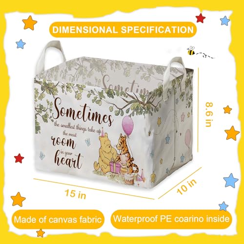 Winnie the Pooh Baby Storage Basket with Waterproof PE Coating