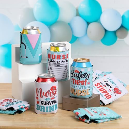 Nurses Week Coolers Bulk 12 Packs 2025 Funny Nursing Day Can Sleeves