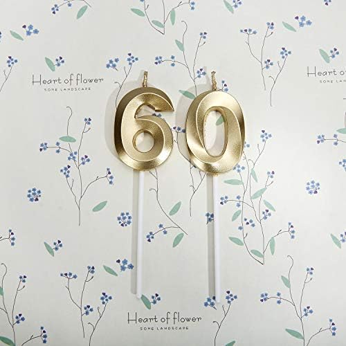 Bailym 60th Birthday Gold Number Candles Cake Topper