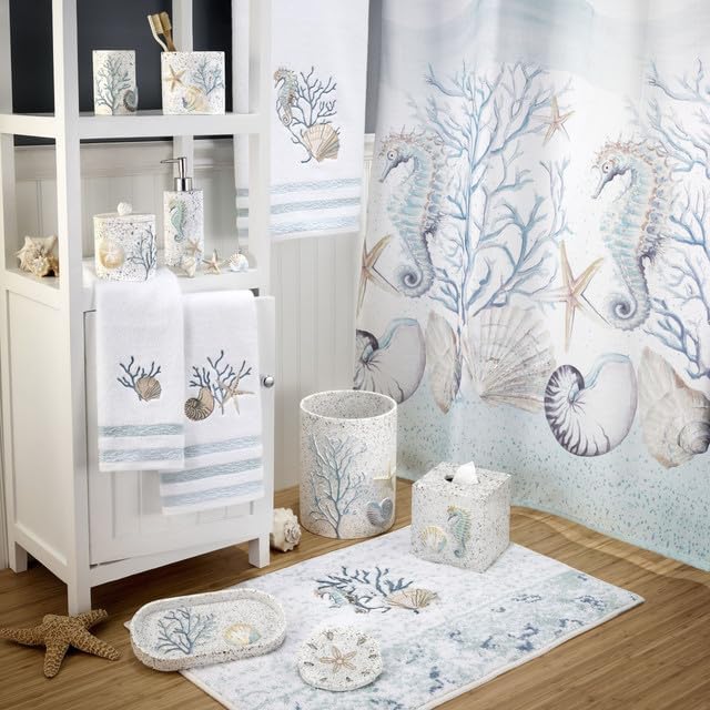 Avanti Linens Fingertip Towel - Soft Absorbent Cotton Coastal Terrazo Collection