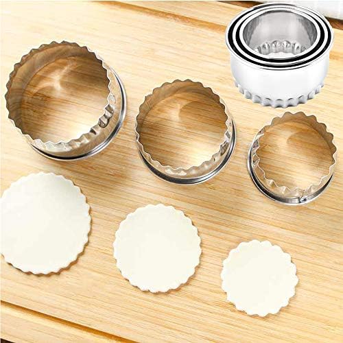 Stainless Steel Cookie Cutters 3Pcs Flower Edge Set