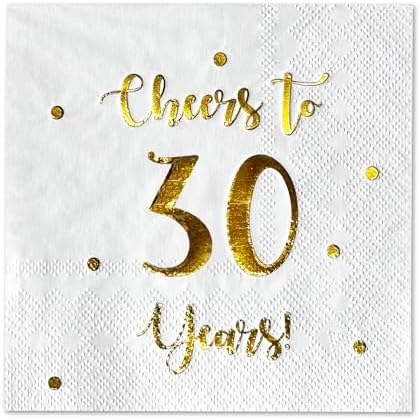 Cheers to 30 Years Cocktail Napkins 50 Pack