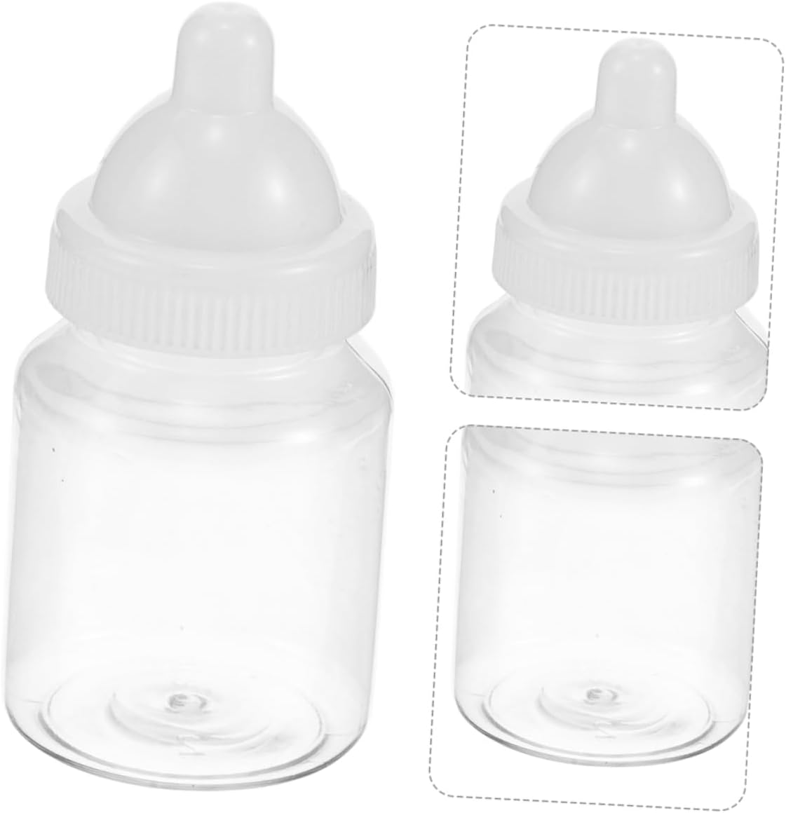 KOMBIUDA 24pcs Clear Candy Boxes Unique Bottle Design for Party Favors