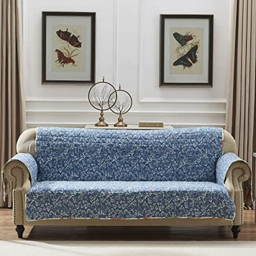 Greenland Home Willow Reversible Slipcover for Sofa Furniture Protector Natural