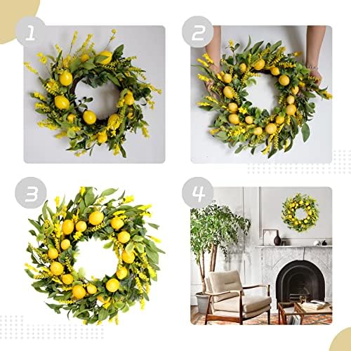 TEMPUS 20 Inch Artificial Lemon Wreath