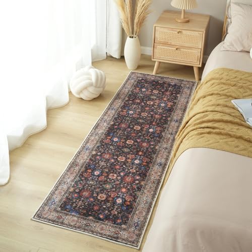 Dark Espresso Runner Rug for Hallways Kitchen