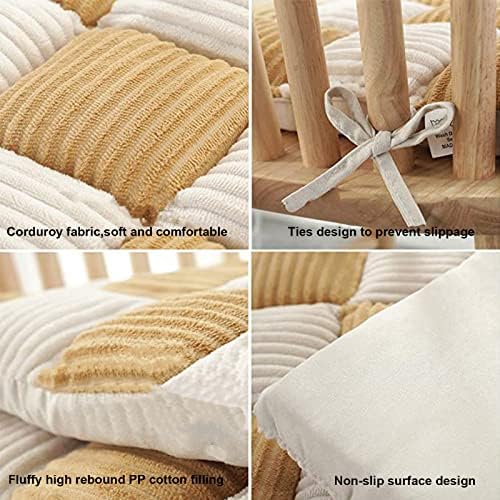 Non Slip Chair Pads with Ties 40cm Set of 2