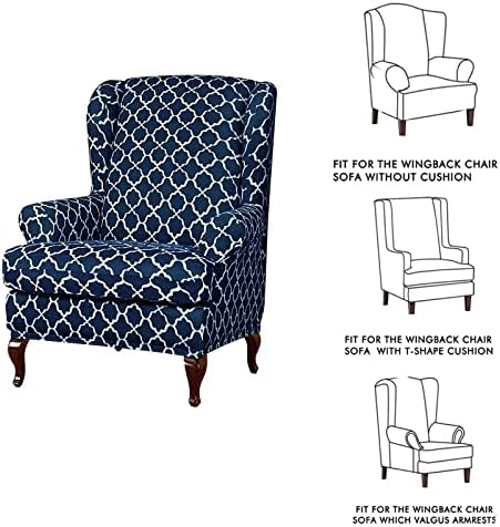 Eco-Ancheng 2 Piece Wingback Chair Slipcover