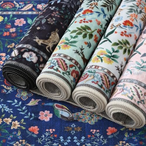 Rugcomf Floral Washable Kitchen Runner Rug 26x8