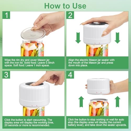 SelePow VP06 Electric Vacuum Sealer for Jars