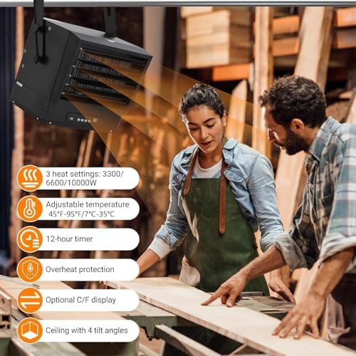 GarveeTech 10000W Garage Heater with Remote and Timer