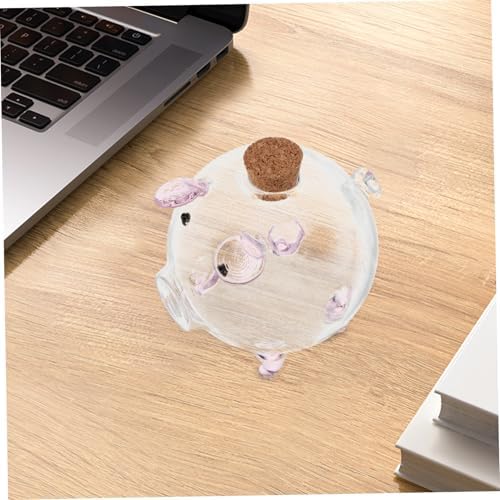 Unomor Clear Pig Shaped Glass Jar with Cork Lids